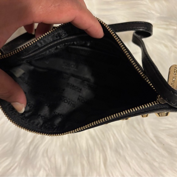 Michael Kors Black Clutch with Gold Accents - Picture 3 of 6